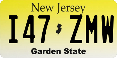 NJ license plate I47ZMW