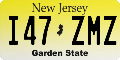 NJ license plate I47ZMZ