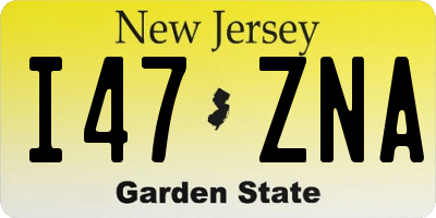 NJ license plate I47ZNA