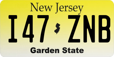 NJ license plate I47ZNB