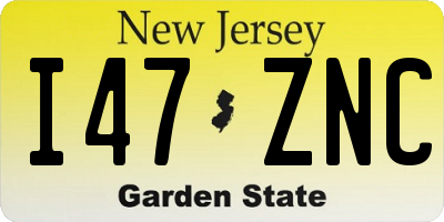 NJ license plate I47ZNC