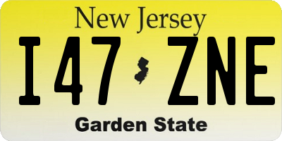 NJ license plate I47ZNE