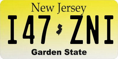 NJ license plate I47ZNI