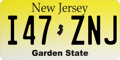 NJ license plate I47ZNJ