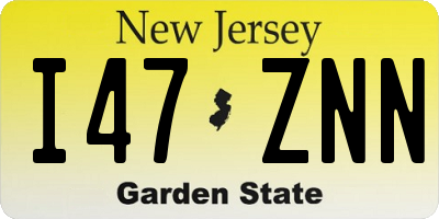 NJ license plate I47ZNN