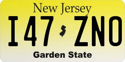 NJ license plate I47ZNO