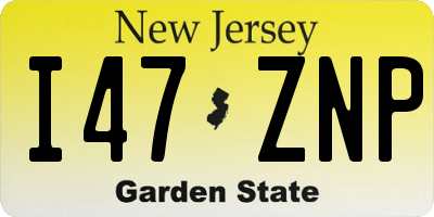 NJ license plate I47ZNP
