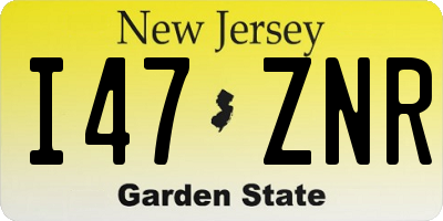 NJ license plate I47ZNR