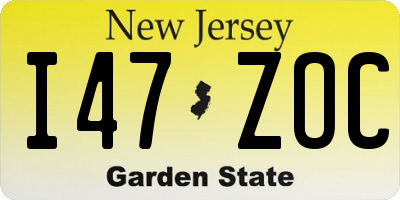 NJ license plate I47ZOC