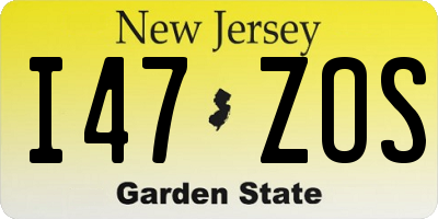 NJ license plate I47ZOS