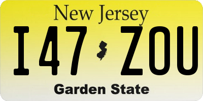 NJ license plate I47ZOU