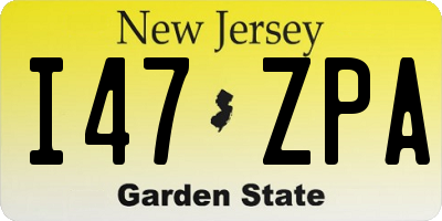 NJ license plate I47ZPA