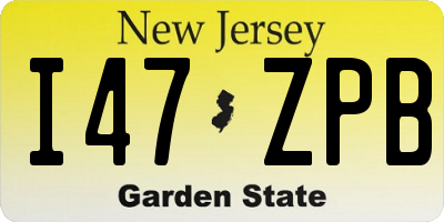 NJ license plate I47ZPB