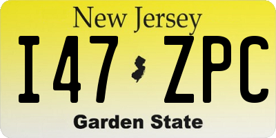 NJ license plate I47ZPC