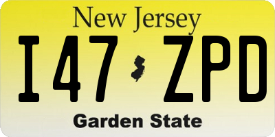 NJ license plate I47ZPD