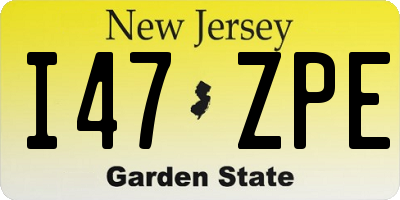 NJ license plate I47ZPE