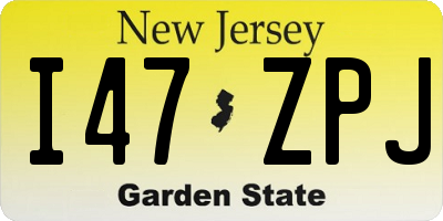 NJ license plate I47ZPJ