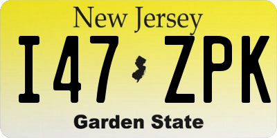 NJ license plate I47ZPK