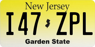 NJ license plate I47ZPL