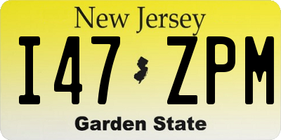 NJ license plate I47ZPM