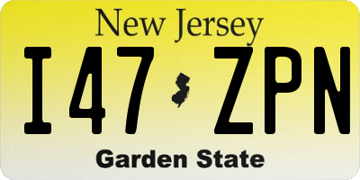 NJ license plate I47ZPN
