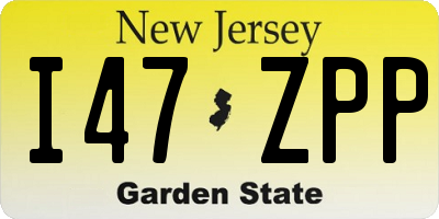 NJ license plate I47ZPP