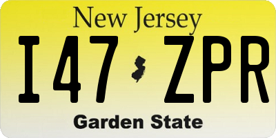 NJ license plate I47ZPR
