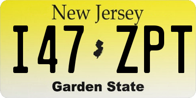 NJ license plate I47ZPT