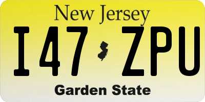 NJ license plate I47ZPU