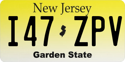 NJ license plate I47ZPV