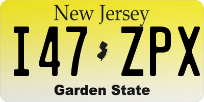 NJ license plate I47ZPX