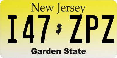 NJ license plate I47ZPZ