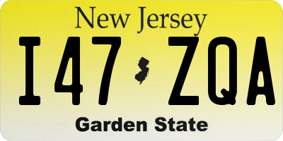 NJ license plate I47ZQA