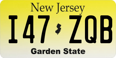 NJ license plate I47ZQB