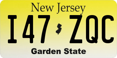 NJ license plate I47ZQC
