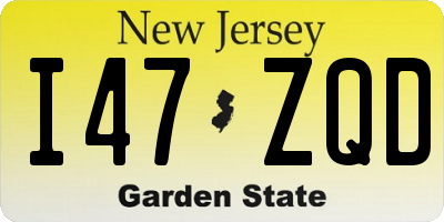 NJ license plate I47ZQD