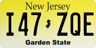NJ license plate I47ZQE