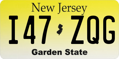 NJ license plate I47ZQG