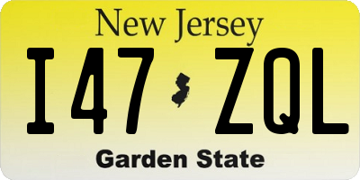 NJ license plate I47ZQL