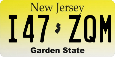 NJ license plate I47ZQM