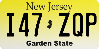 NJ license plate I47ZQP