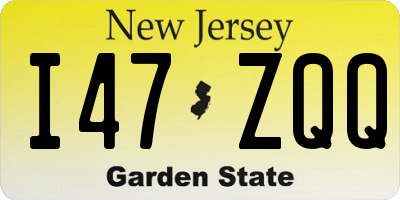 NJ license plate I47ZQQ