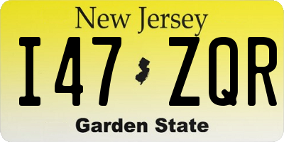NJ license plate I47ZQR