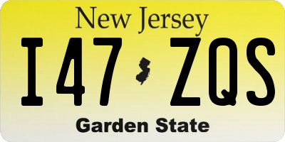NJ license plate I47ZQS