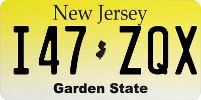 NJ license plate I47ZQX