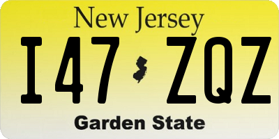NJ license plate I47ZQZ