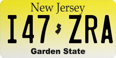 NJ license plate I47ZRA