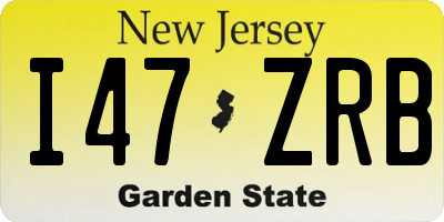 NJ license plate I47ZRB