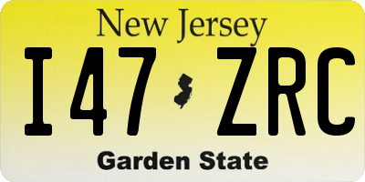 NJ license plate I47ZRC