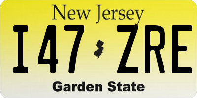 NJ license plate I47ZRE